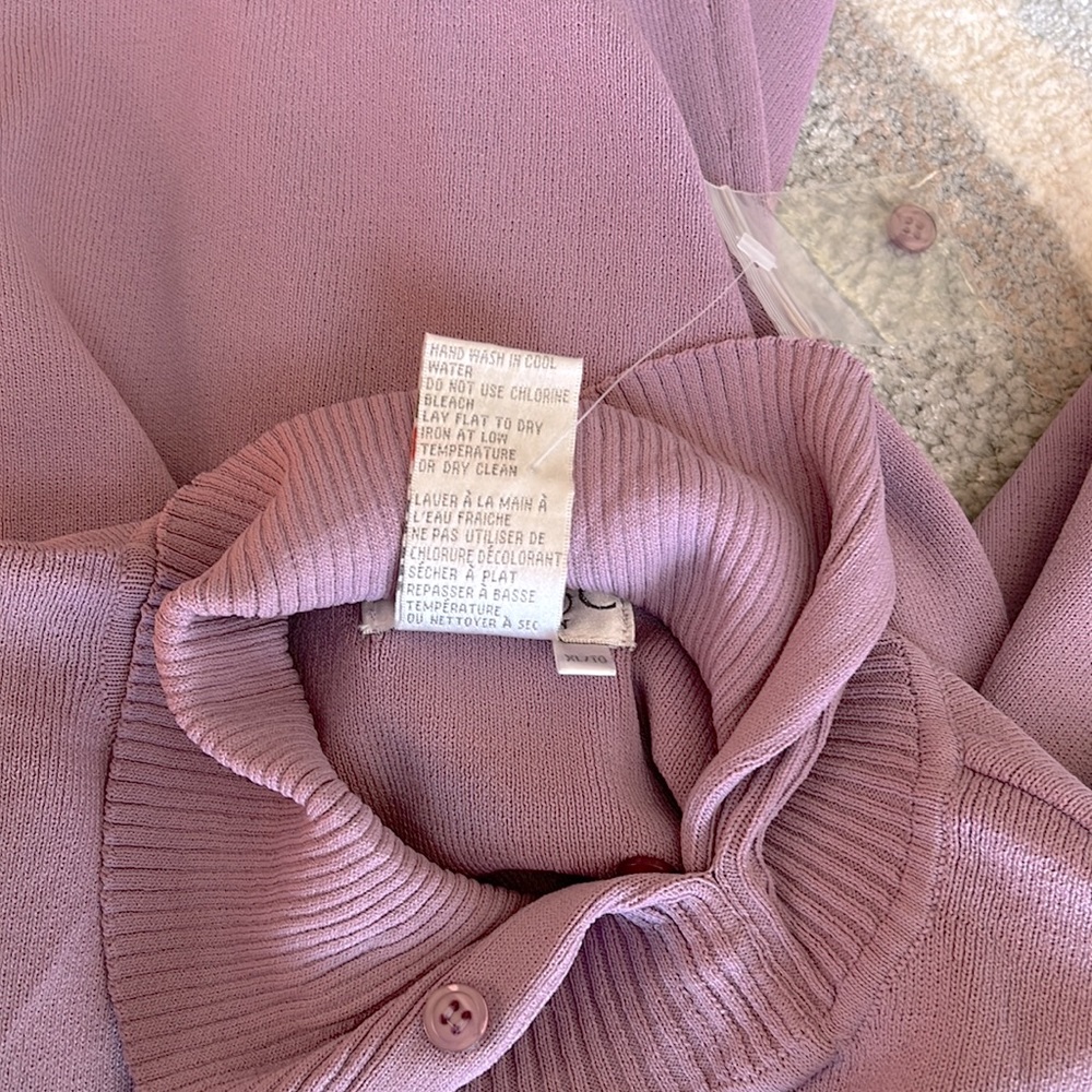 Lilac Buttoned Turtleneck Sweater - Picture 12 of 13